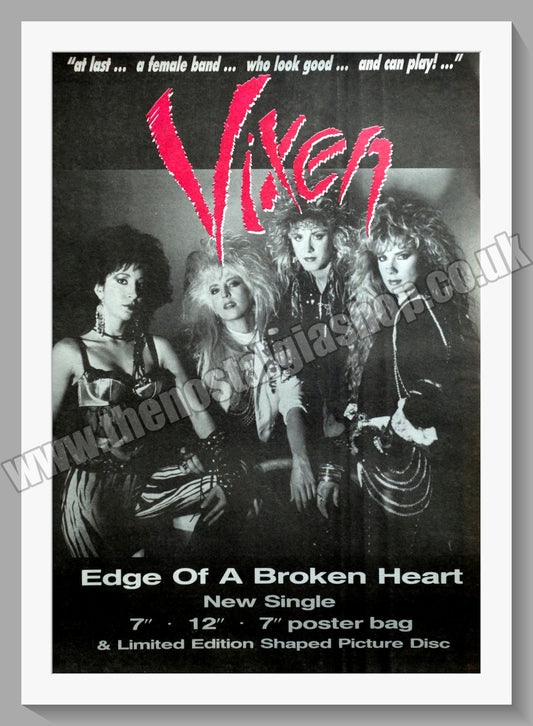 Vixen Edge Of A Broken Heart. Original Advert 1988 (ref AD14548)