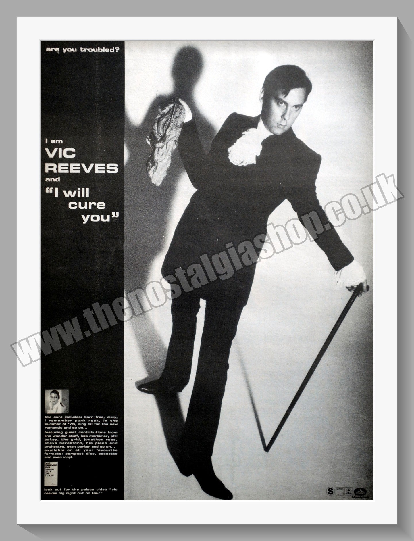 Vic Reeves. I Will Cure You. Original Advert 1991 (ref AD14557)