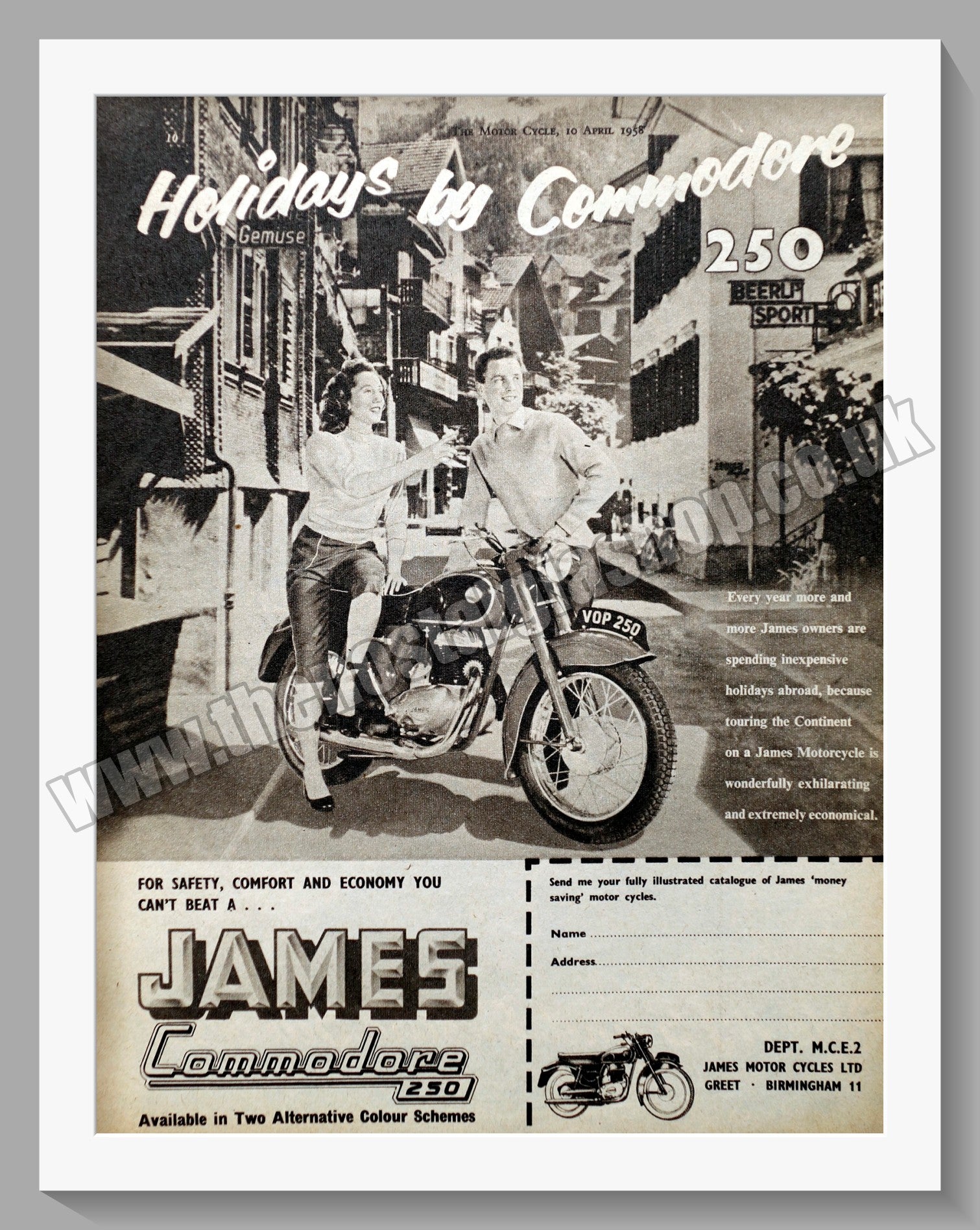 James commodore deals 250cc