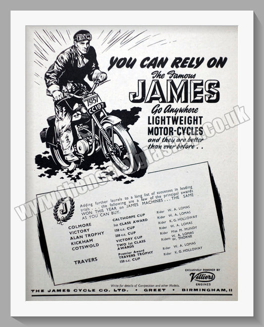 James Motorcycles. Original Advert 1951 (ref AD56978)