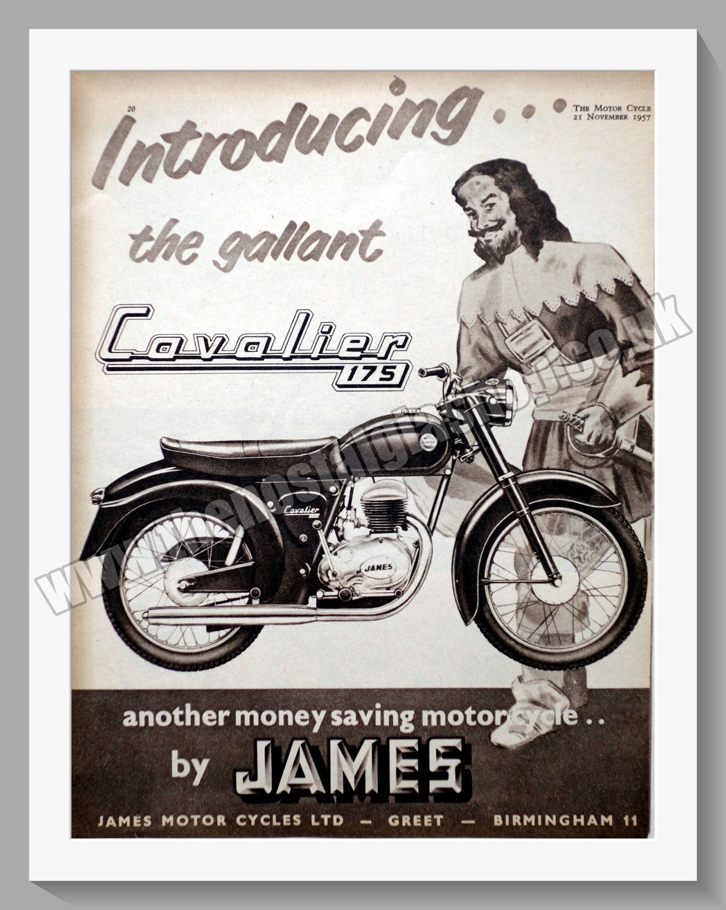 James Cavalier 175 Motorcycle. Original Advert 1957 (ref AD56988)