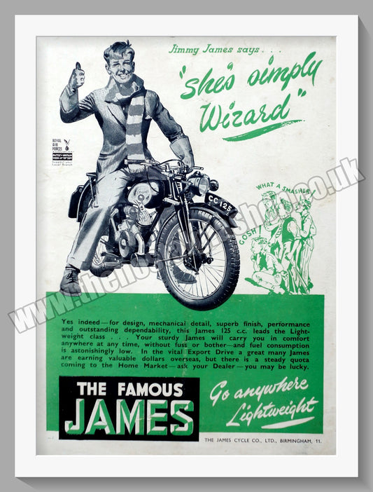 James Lightweight Motorcycle. Jimmy James. Original Advert 1948 (ref AD57032)