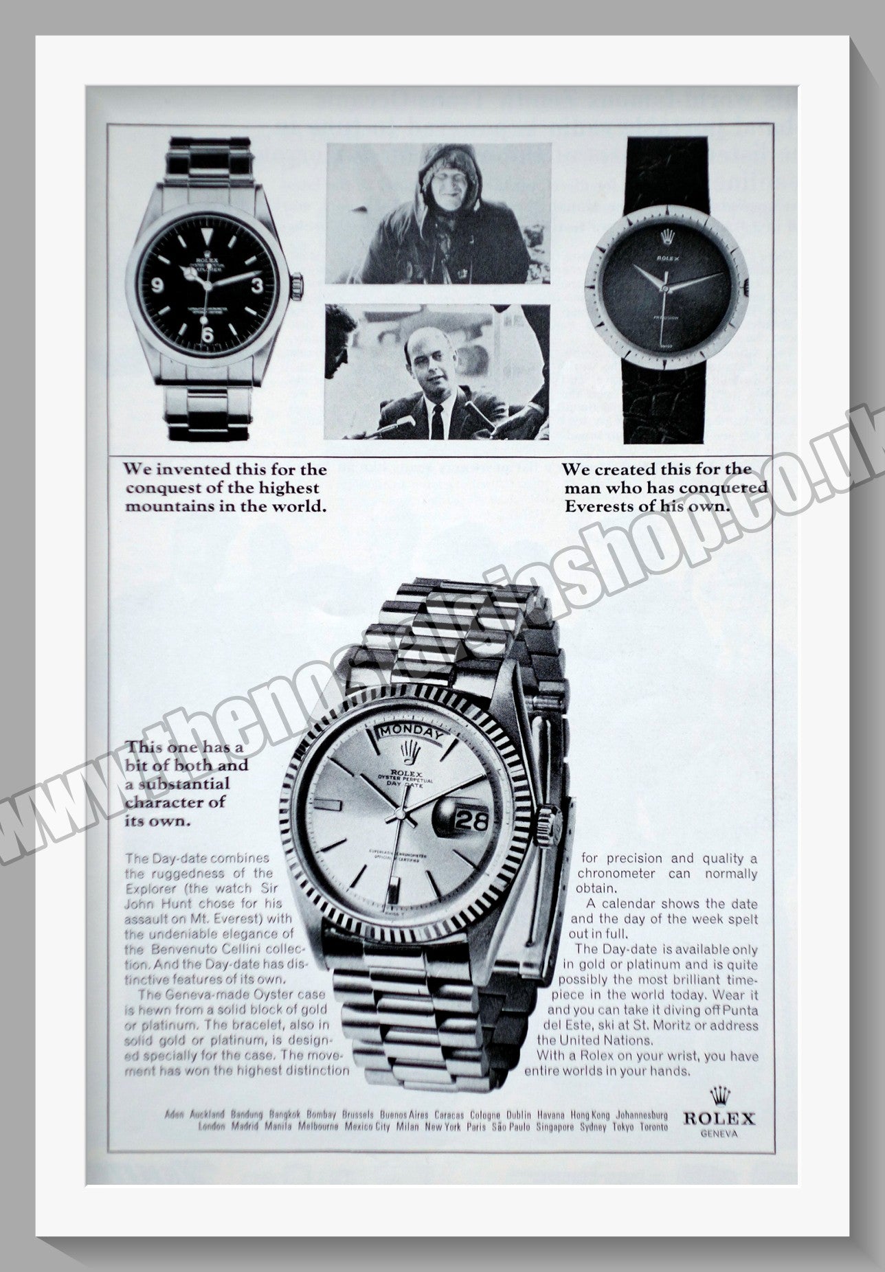 Rolex Oyster Perpetual Day Date. Original Advert 1967 (ref AD57217)