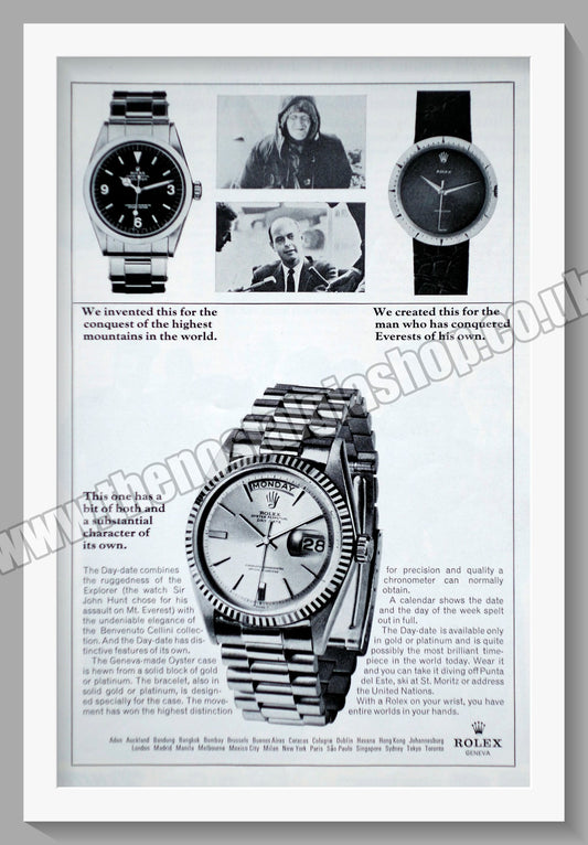 Rolex Oyster Perpetual Day Date. Original Advert 1967 (ref AD57217)