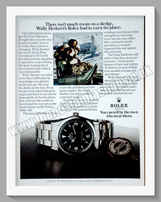 Rolex Explorer. Wally Herbert. Original Advert 1974 (ref AD57220)