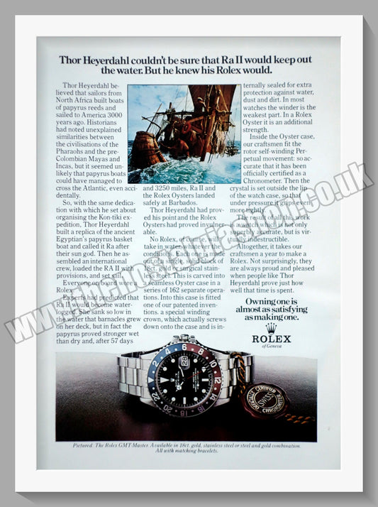 Rolex GMT Master. Thor Heyerdahl. Original Advert 1973 (ref AD57221)