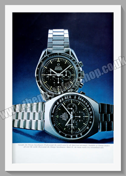 Omega Speedmaster Watch On The Moon. Original Double Advert 1972 (ref AD57231)