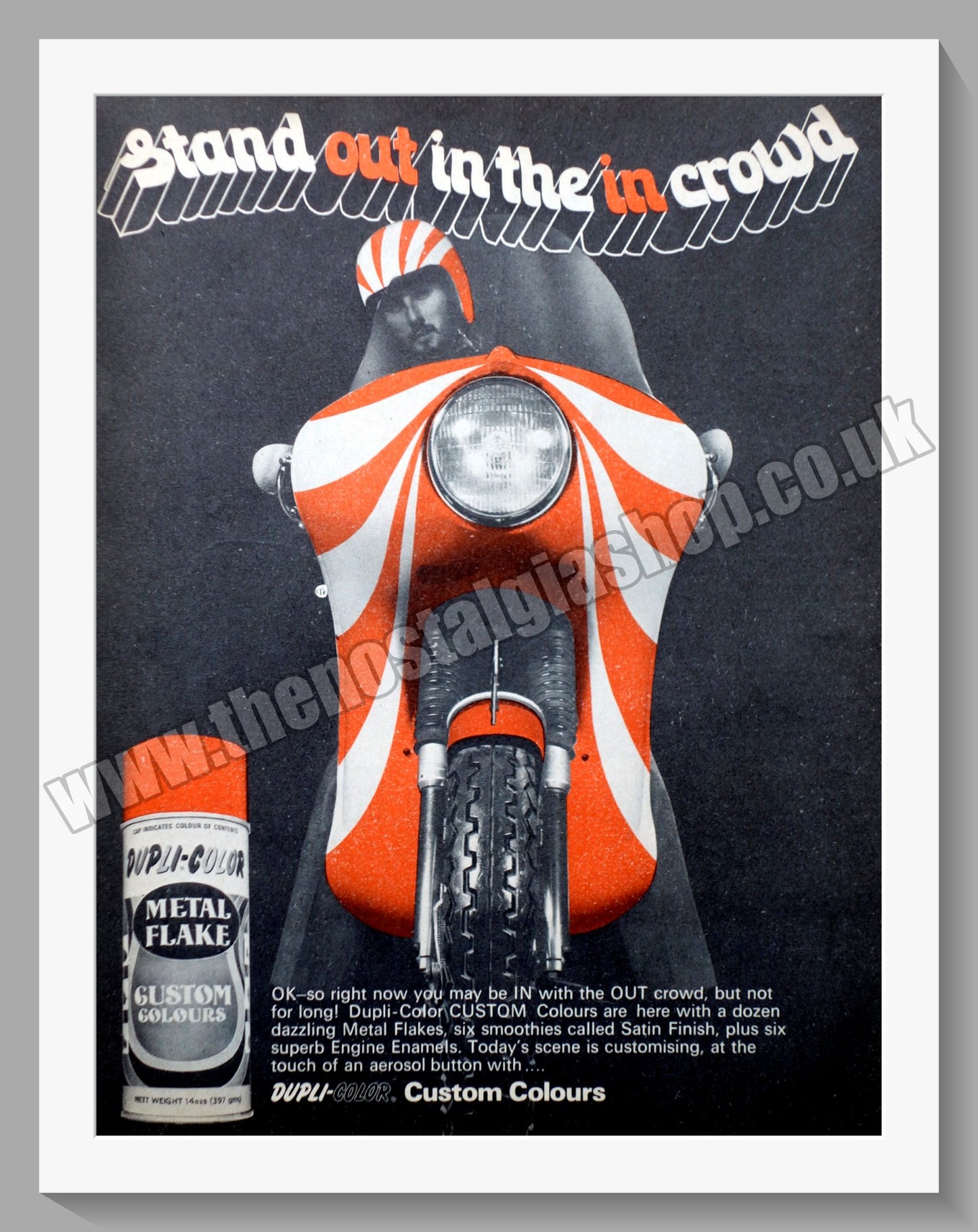 Dupli-Color Metal Flake Custom Paint. Original Advert 1972 (ref AD57699)