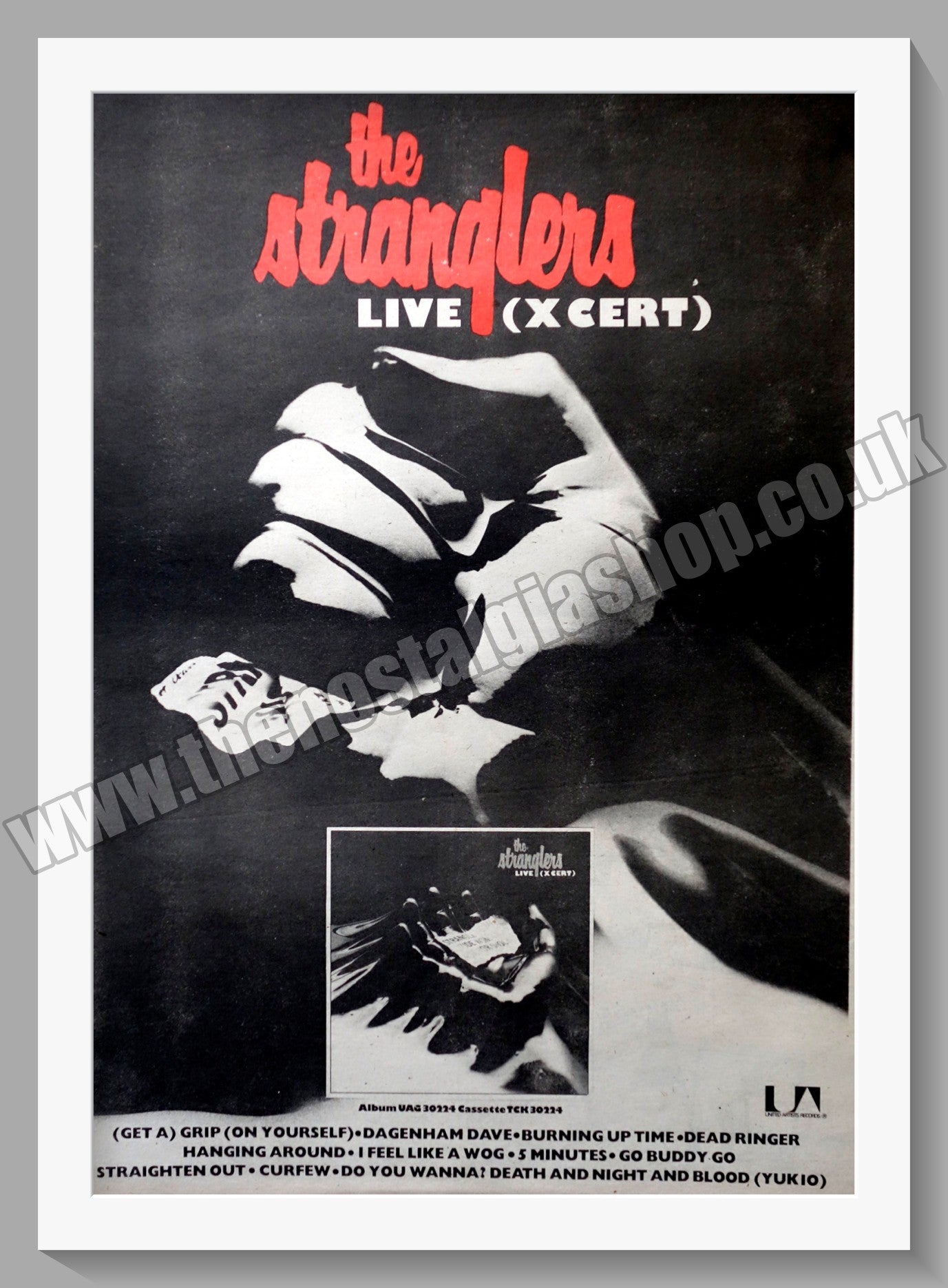 Stranglers. Live (X Cert). Vintage Advert 1979 (ref AD14598)