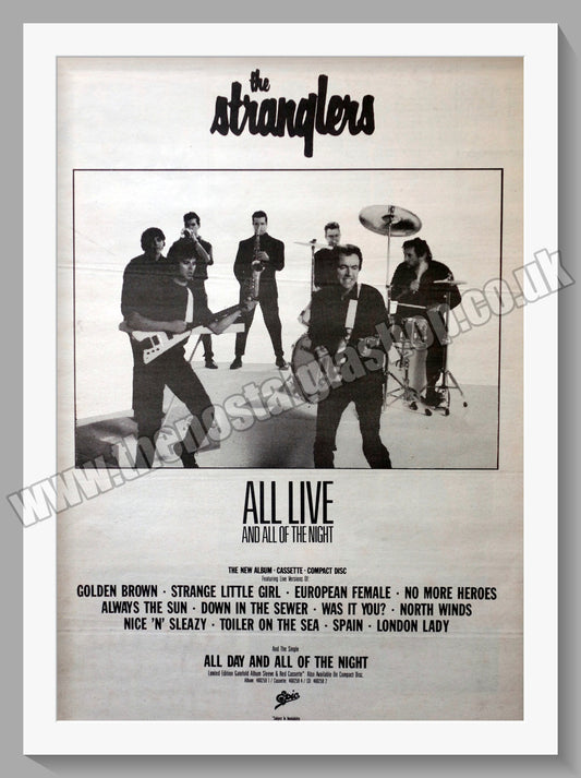 Stranglers. All Live. Vintage Advert 1988 (ref AD14600)