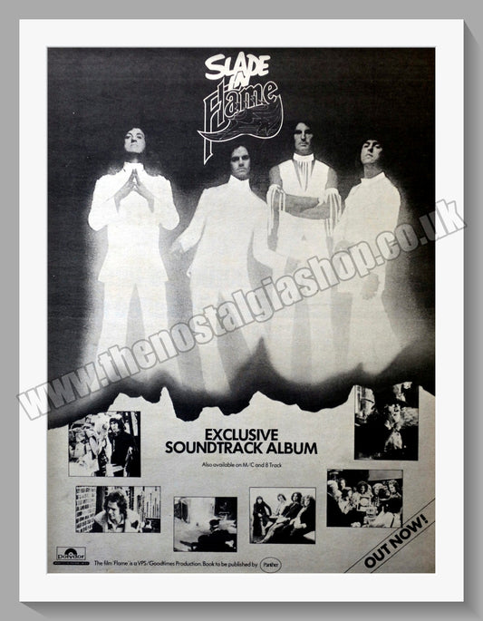 Slade Flame Soundtrack Album. Vintage Advert 1974 (ref AD14630)