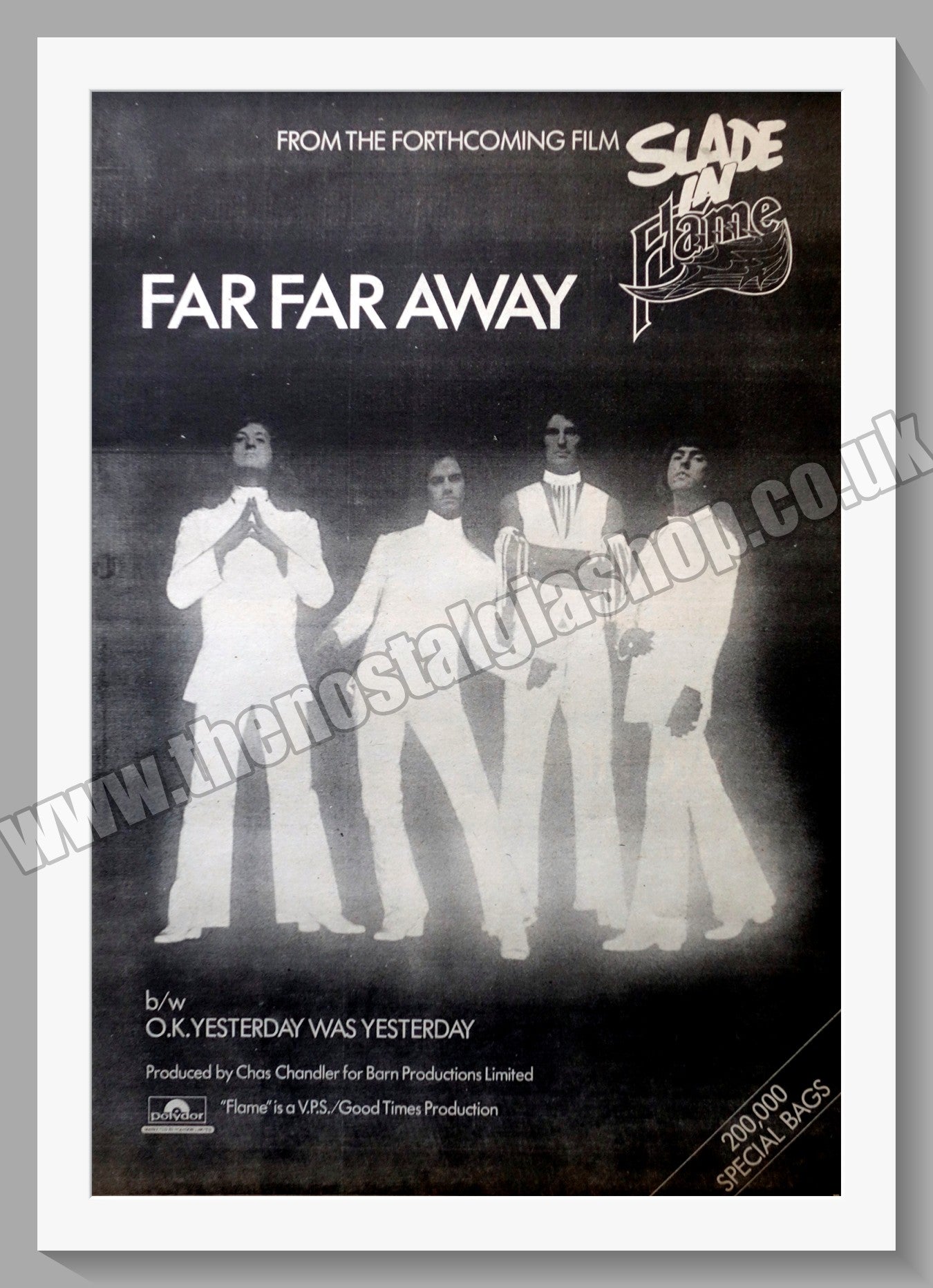 Slade Far Far Away. Vintage Advert 1974 (ref AD14631)