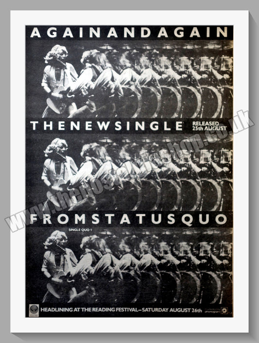 Status Quo Again And Again. Vintage Advert 1978 (ref AD14664)