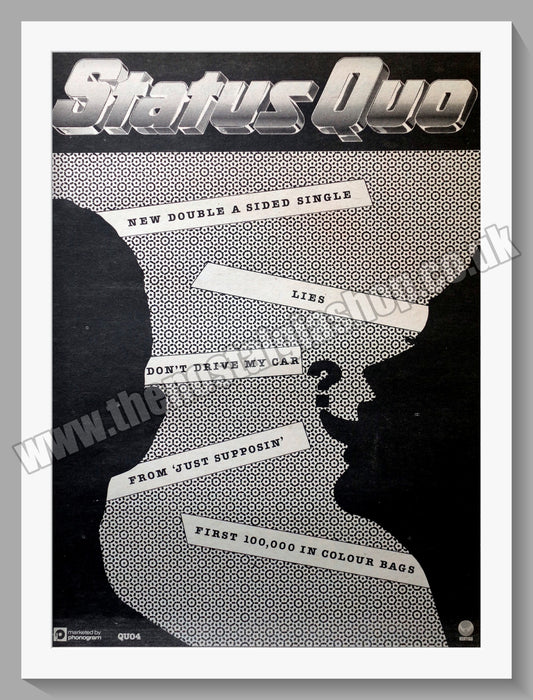 Status Quo Lies. Vintage Advert 1980 (ref AD14665)