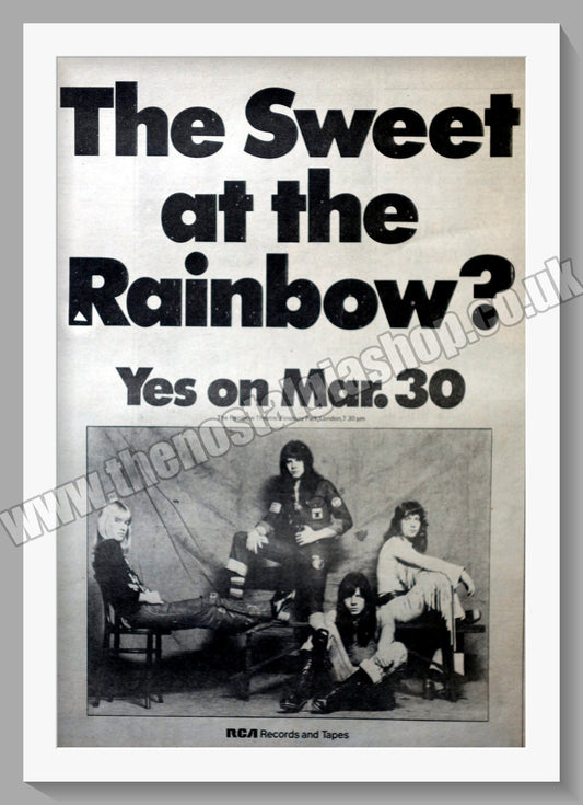 Sweet At The Rainbow. Vintage Advert 1973 (ref AD14683)