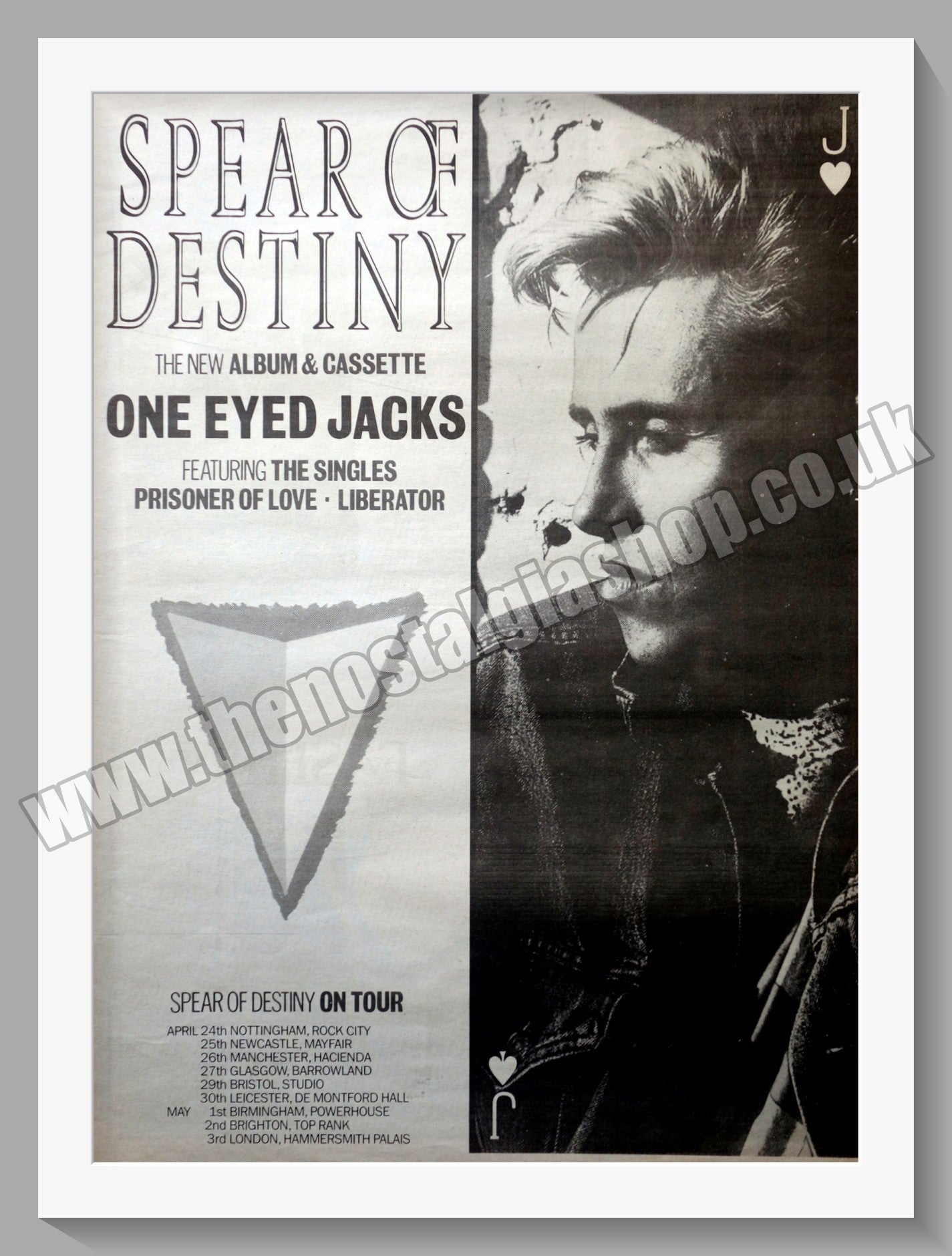 Spear Of Destiny One Eyed Jacks. Vintage Advert 1984 (ref AD14690)