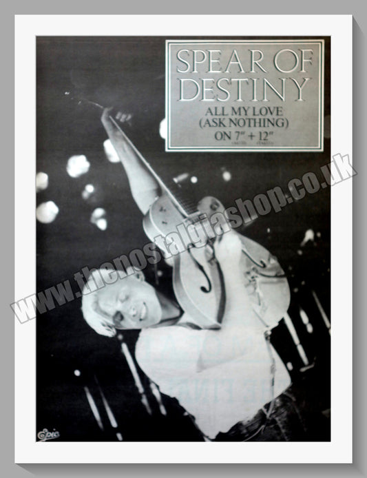 Spear Of Destiny All My Love (Ask Nothing). Vintage Advert 1985 (ref AD14691)