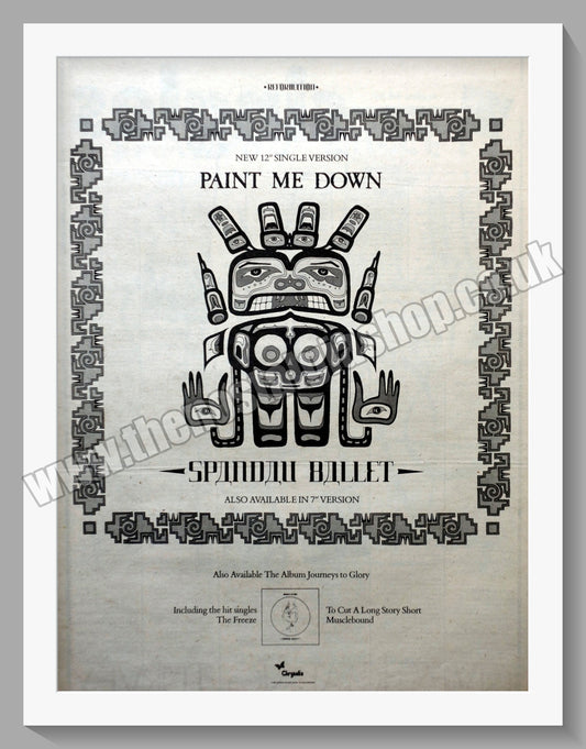 Spandau Ballet Paint Me Down. Original Vintage Advert 1981 (ref AD14715)