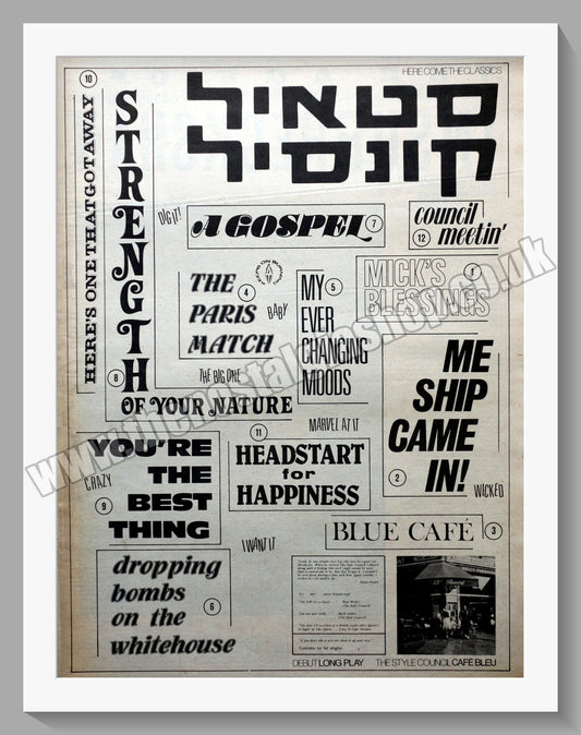 Style Council Cafe Bleu. Original Vintage Advert 1984 (ref AD14723)