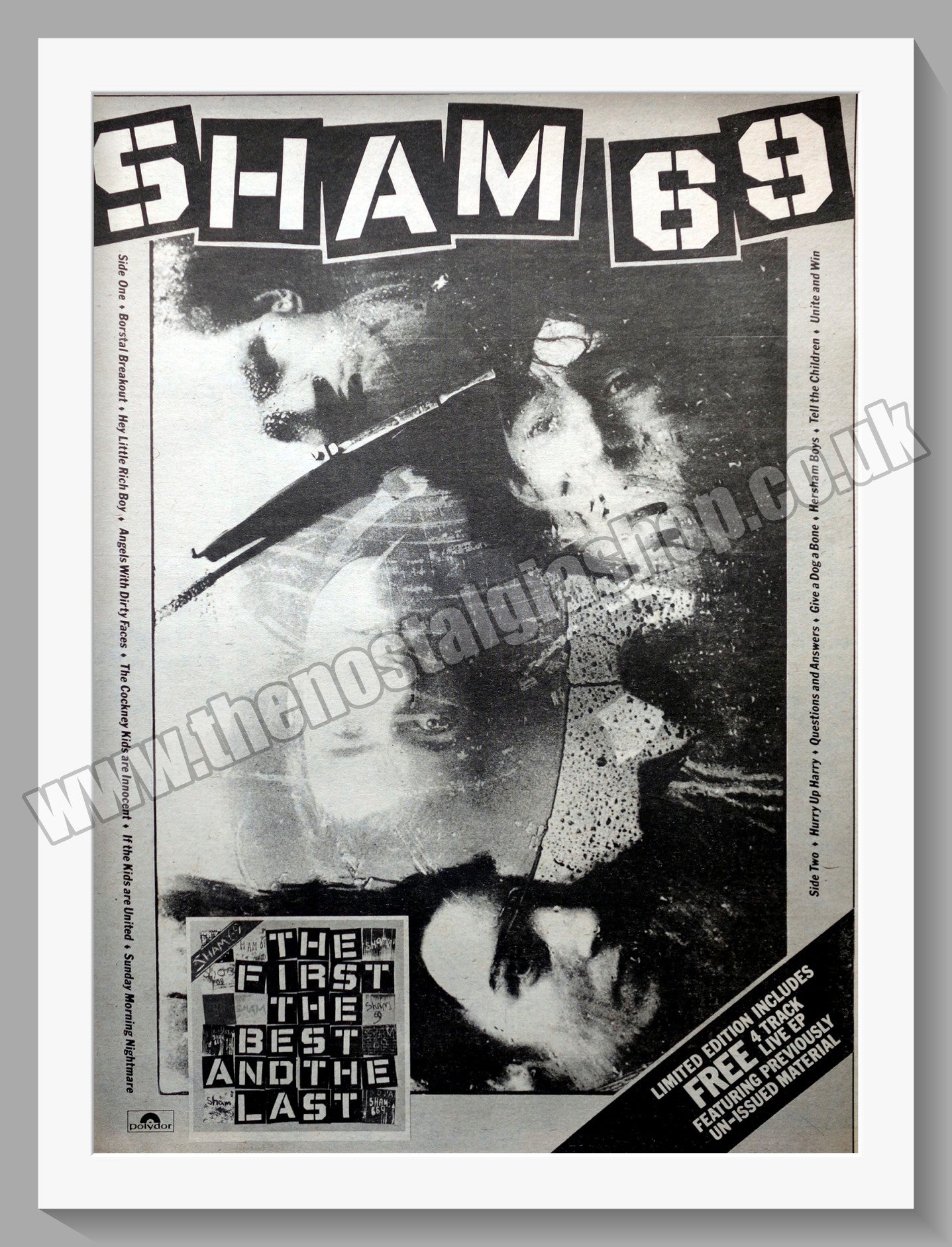 Sham 69 The First The Best The Last. Original Vintage Advert 1980 (ref AD14733)