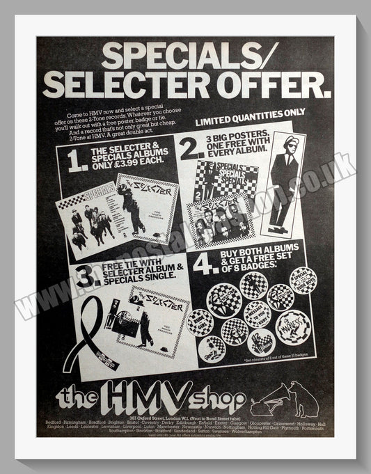 Selecter (The) / Specials HMV Offer. Original Vintage Advert 1980 (ref AD14750)