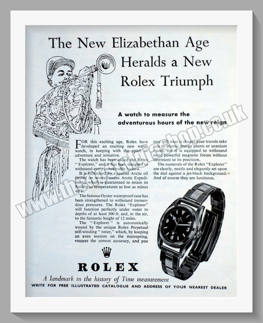 Rolex Explorer. Original Advert 1954 (ref AD57793)