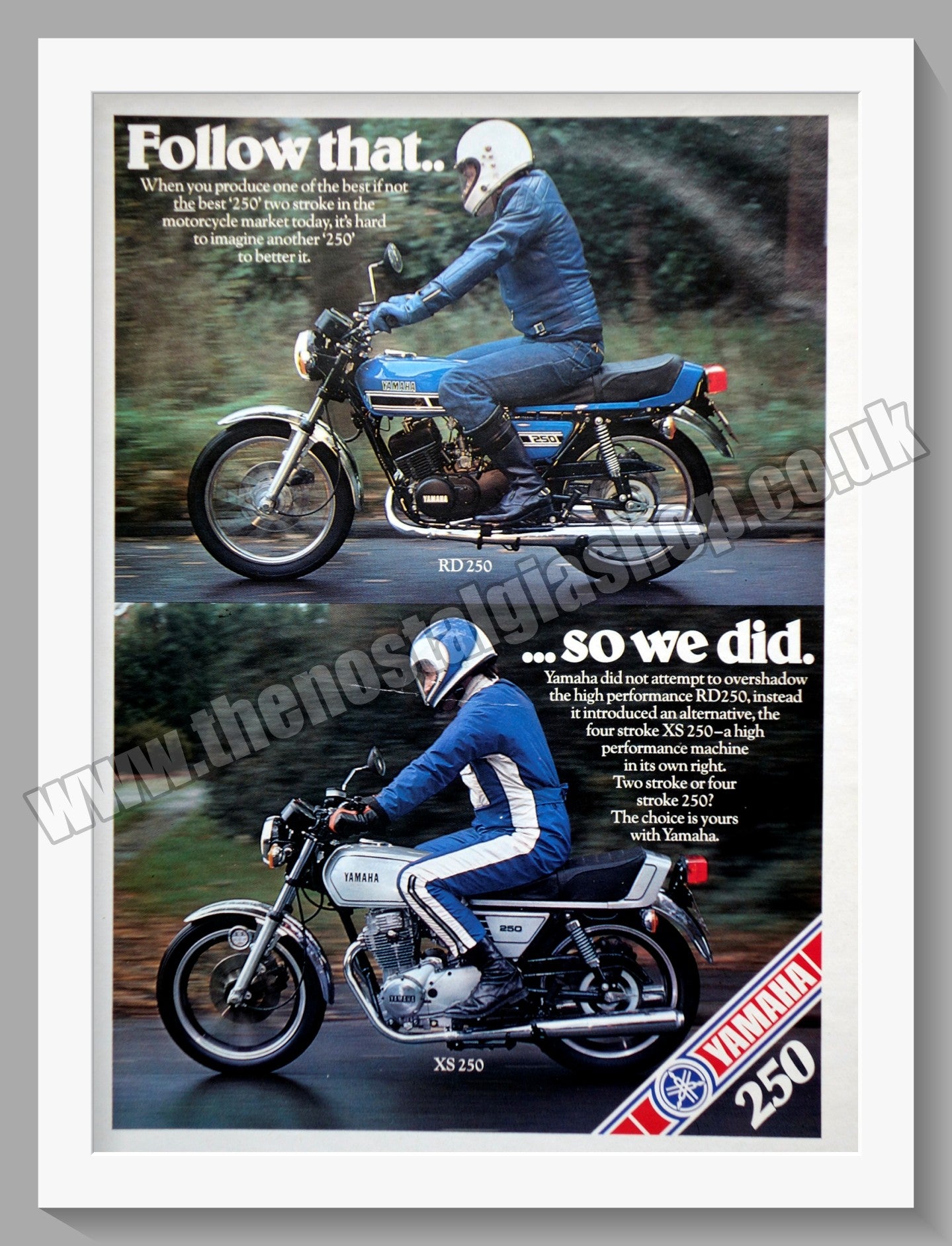 Yamaha XS250 & RD250 Motorcycles. Original Advert 1978 (ref AD57810)