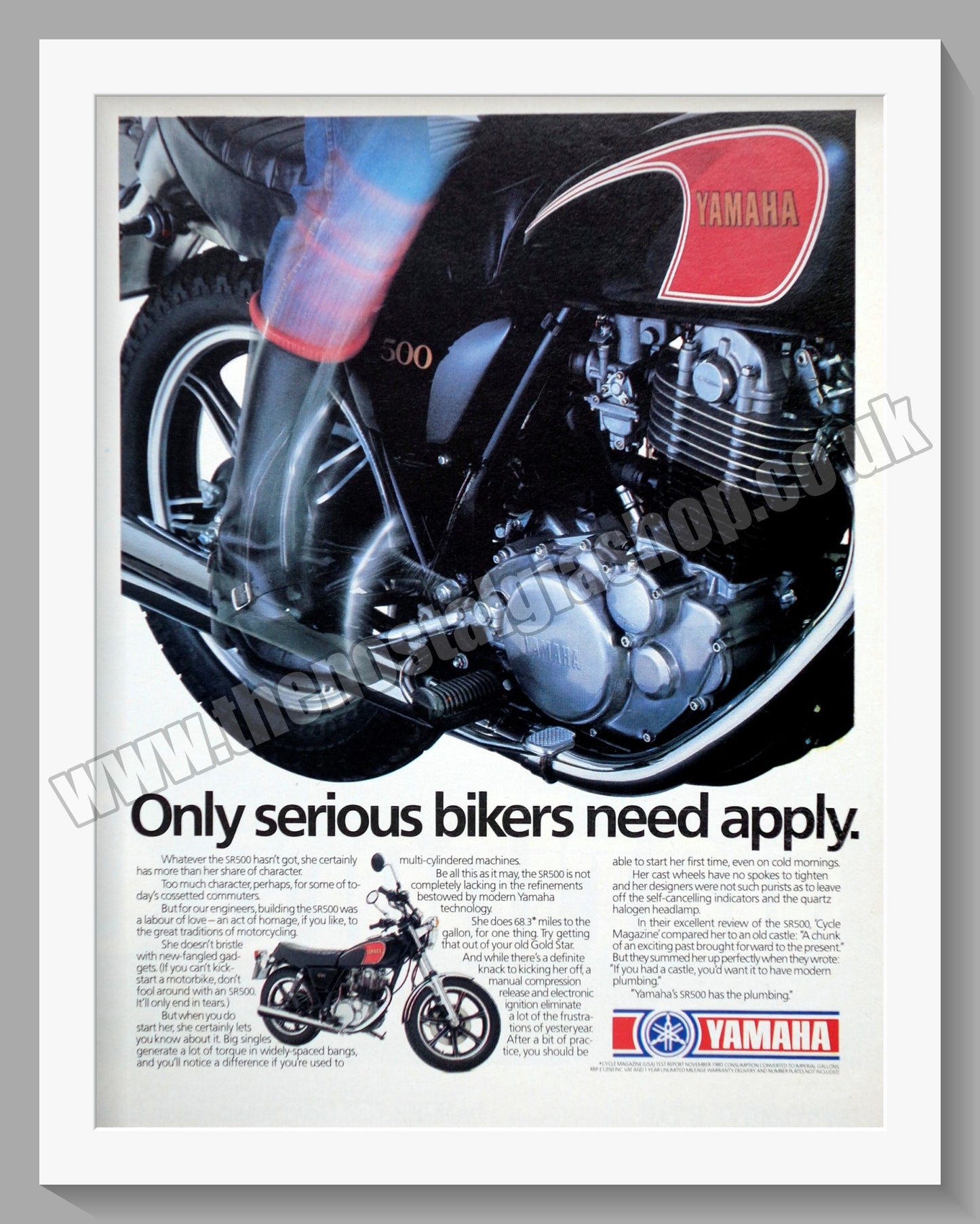 Yamaha SR500 Motorcycle. Original Advert 1981 (ref AD57826)