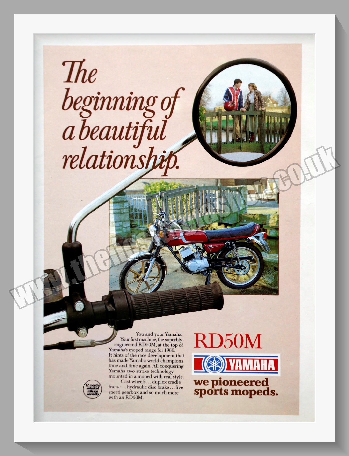 Yamaha RD50M Motorcycle. Original Advert 1980 (ref AD57835)