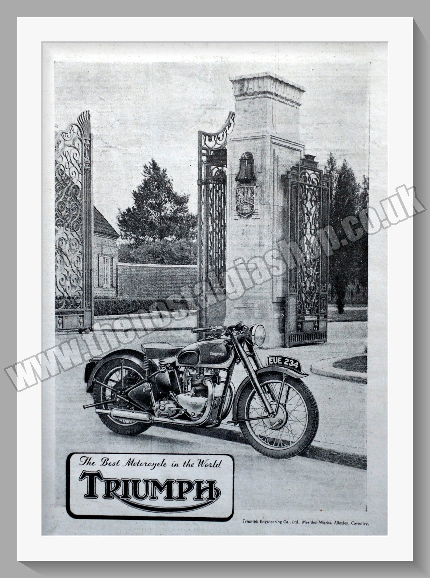 Triumph Motorcycles. Original advert 1948 (ref AD57928)