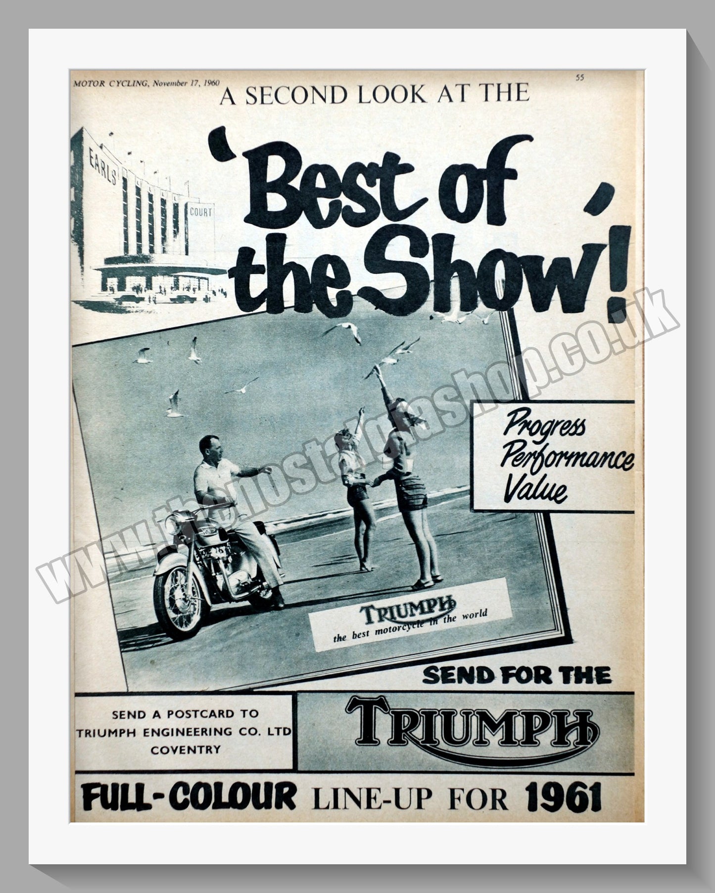 Triumph Motorcycles Best Of The Show. Original advert 1960 (ref AD58029)