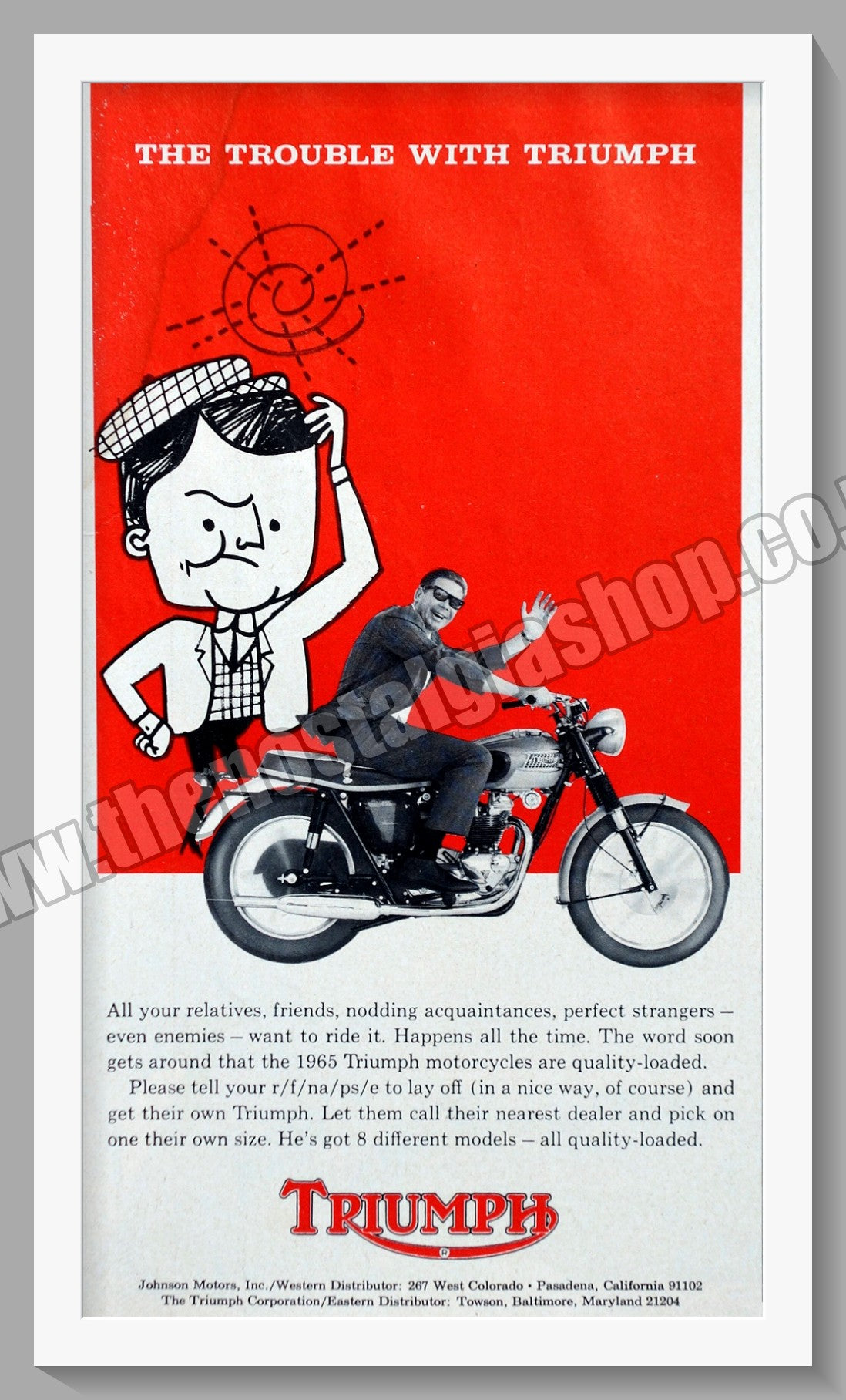 Triumph Motorcycles. Original advert 1965 (ref AD58054)