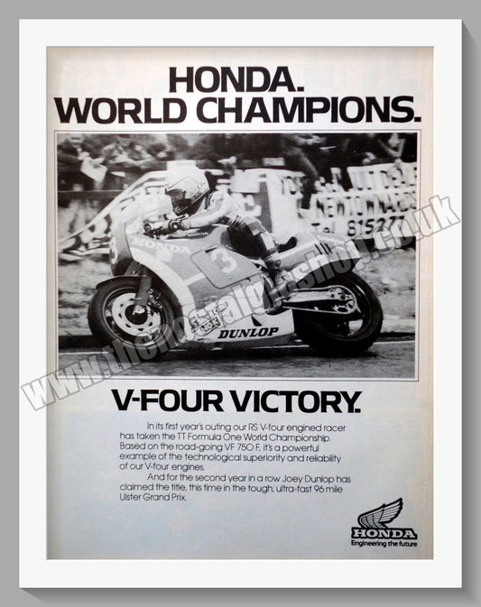 Honda Motorcycles Joey Dunlop. Original advert (ref AD58154)