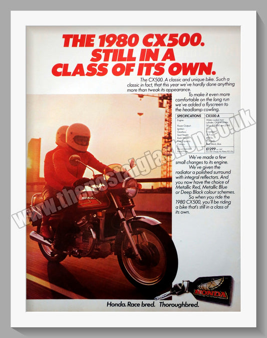 Honda CX500 Motorcycle. 1980 Original advert (ref AD58209)