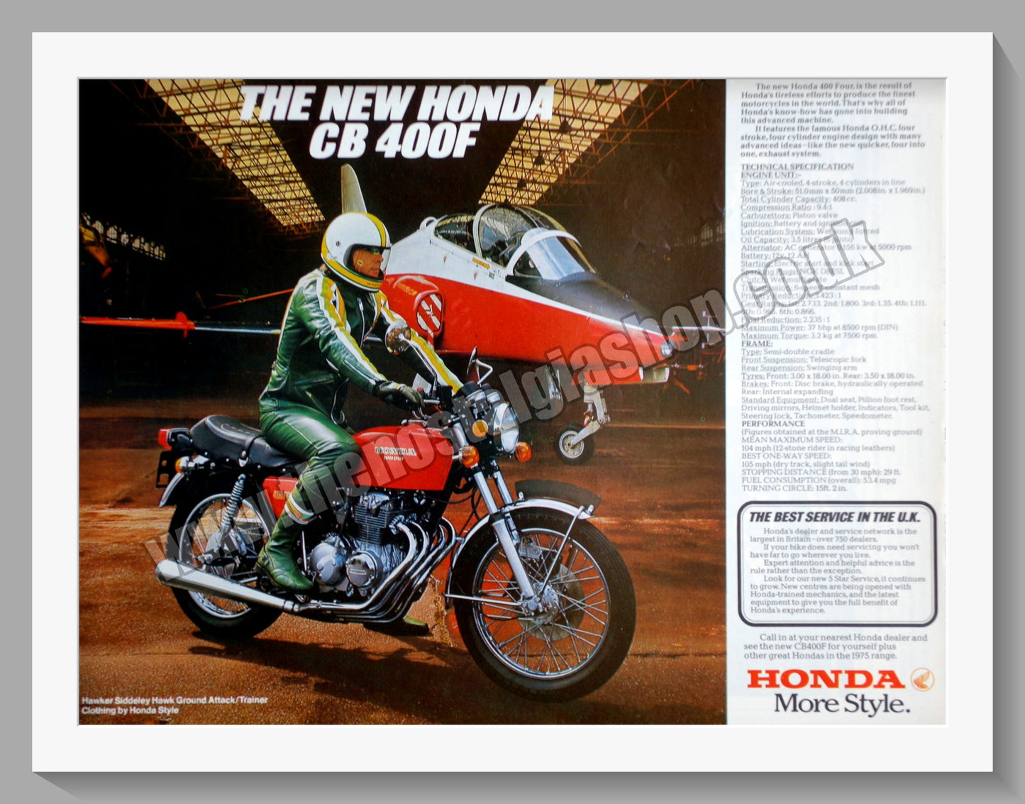 Honda CB400F Motorcycle. 1975 Original advert (ref AD58271)