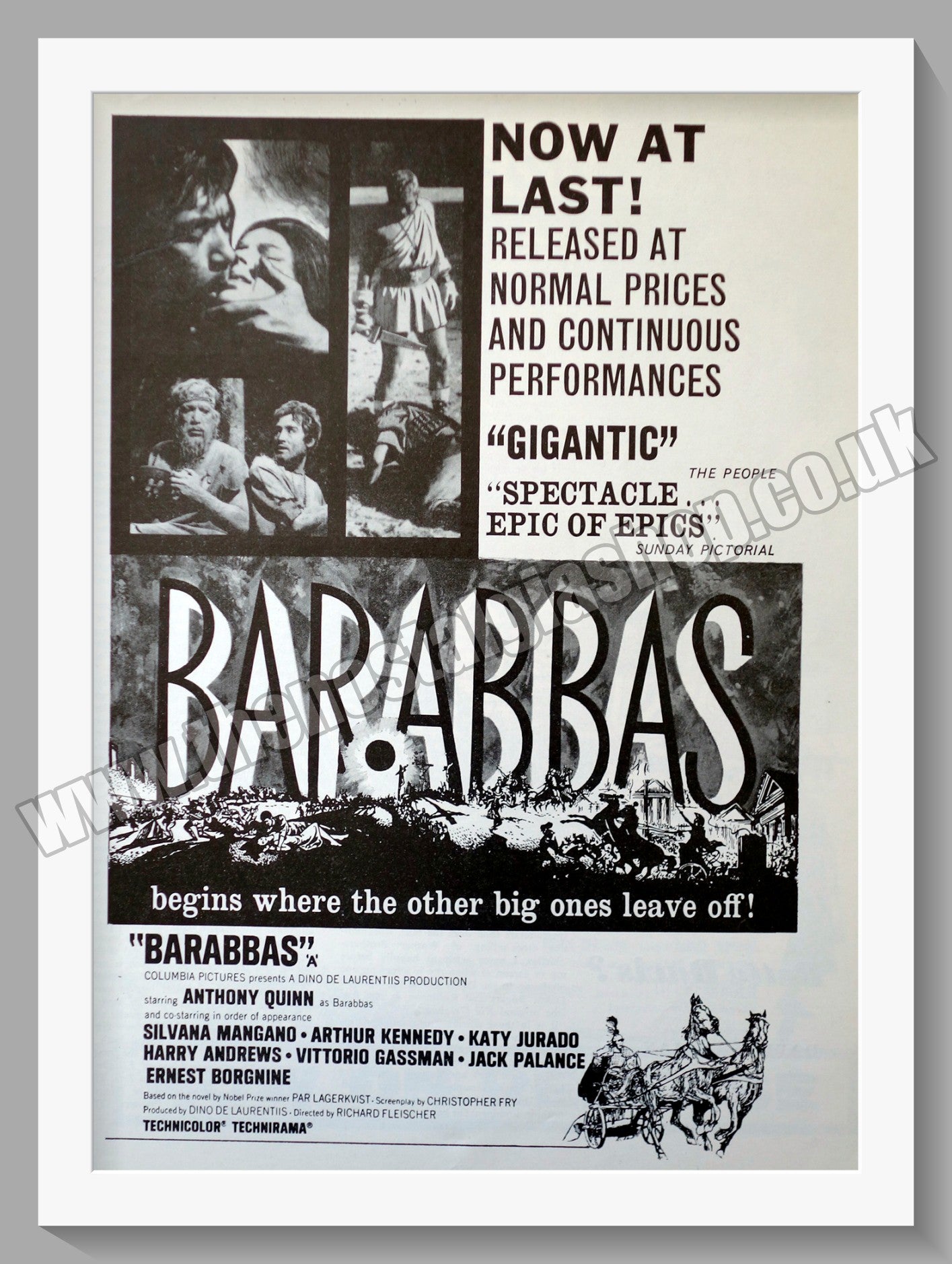 Barabbas, Anthony Quinn. 1963 Original Advert (ref AD58531)