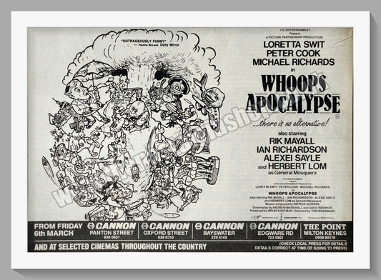 Whoops Apocalypse. 1987 Original Advert (ref AD58968)