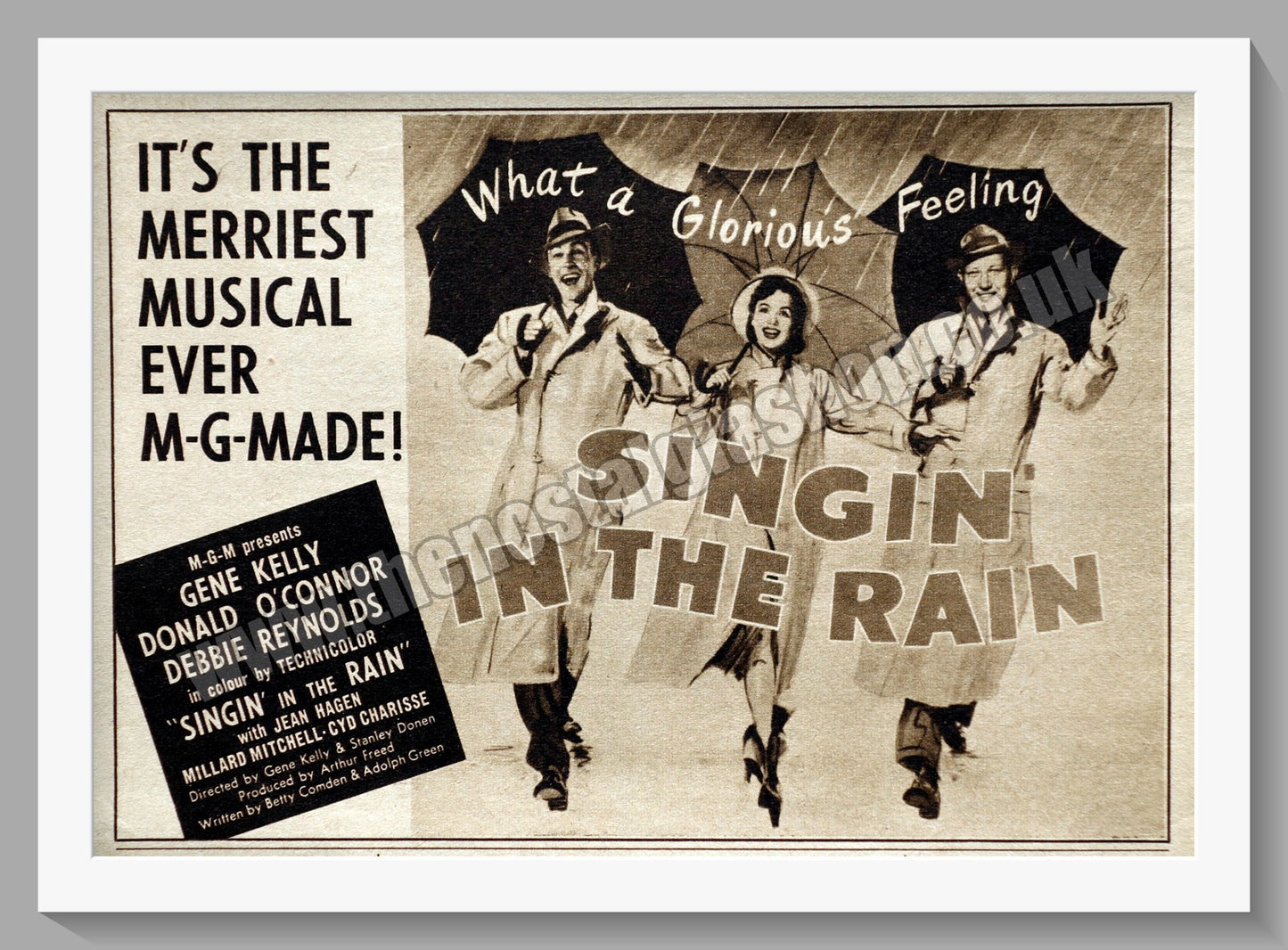 Singin' In The Rain. Gene Kelly. 1952 Original Advert (ref AD58378)