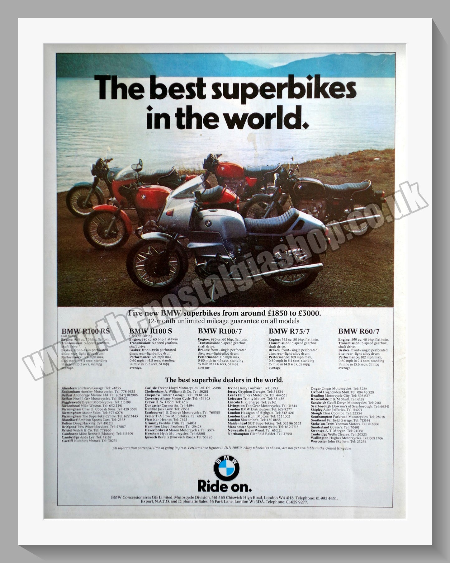 BMW Motorcycles. The Superbikes. 1977 Original Advert (ref AD58383)
