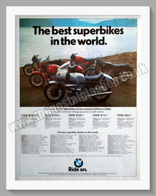 BMW Motorcycles. The Superbikes. 1977 Original Advert (ref AD58383)