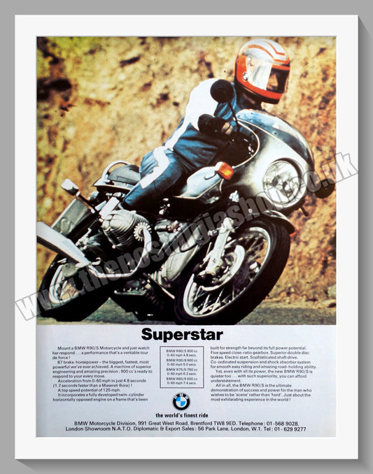 BMW R90/S Motorcycle. 1974 Original Advert (ref AD58386)