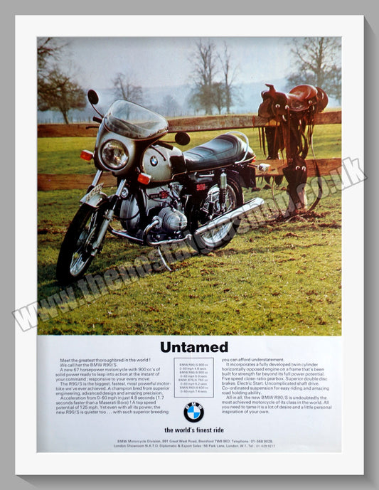 BMW R90/S Motorcycle. 1974 Original Advert (ref AD58387)