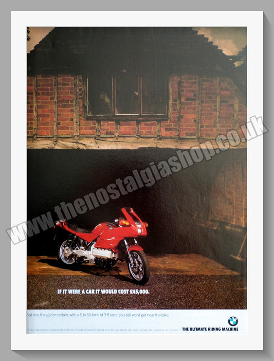 BMW K100RS Motorcycle. 1987 Original Double Advert (ref AD58391)