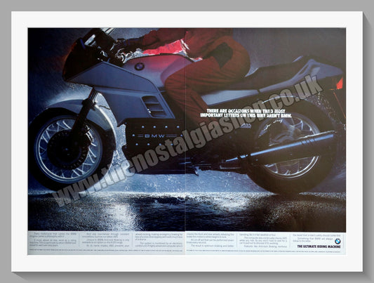 BMW Motorcycles. 1989 Original Double Advert (ref AD58398)