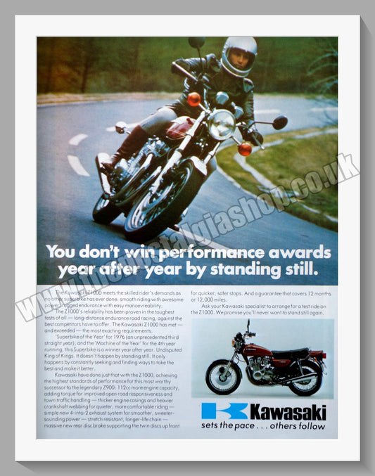 Kawasaki Z1000 Motorcycle. 1977 Original Advert. (ref AD58545)