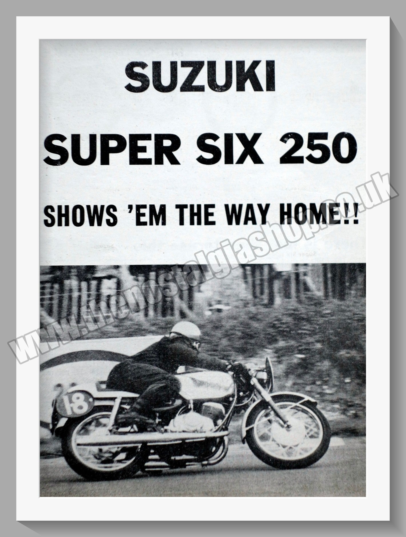 Suzuki Super Six 250 Motorcycle. Original advert 1967 (ref AD58827)