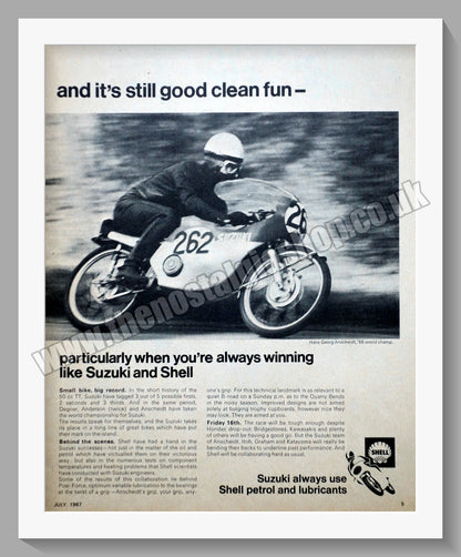 Suzuki Motorcycles. Original advert 1967 (ref AD58828)