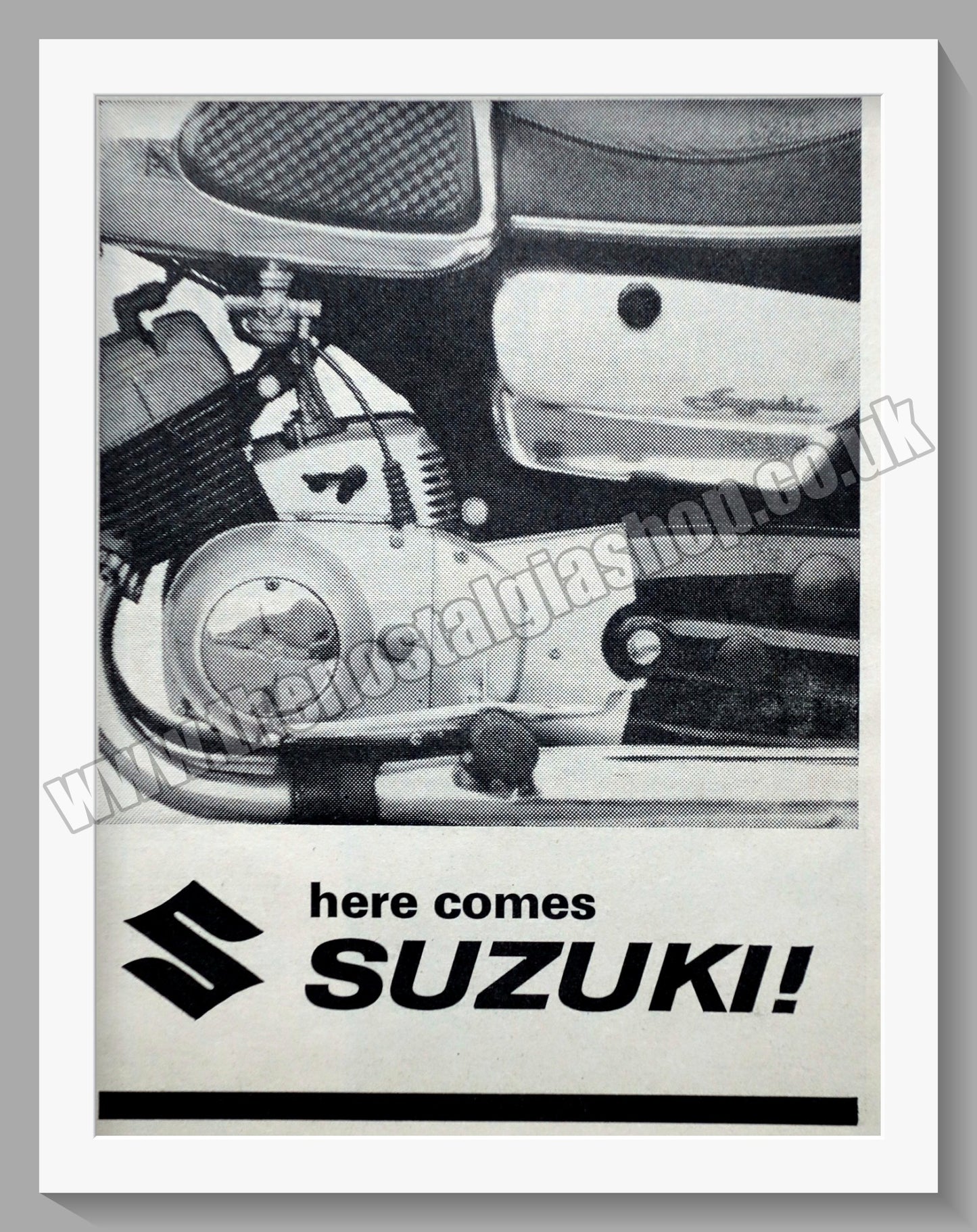 Suzuki Motorcycles. Here Comes Suzuki. Original advert 1964 (ref AD58685)