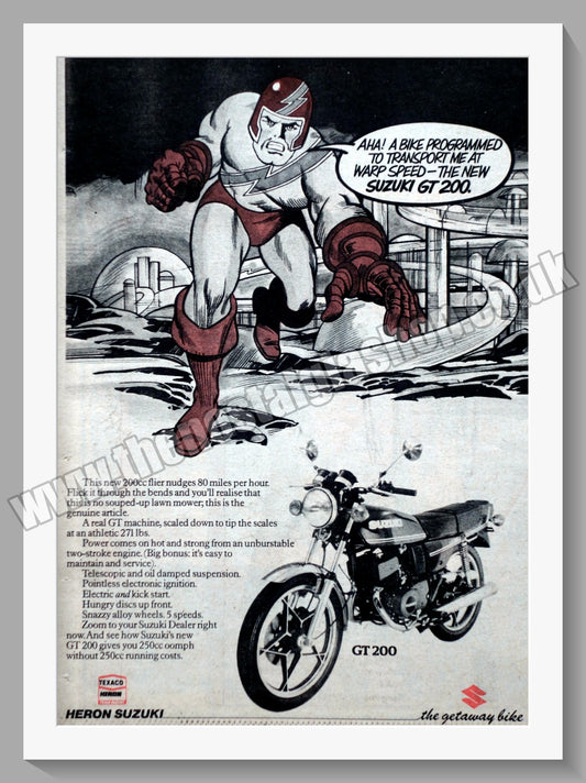 Suzuki GT200 Motorcycle. Original advert 1979 (ref AD58755)