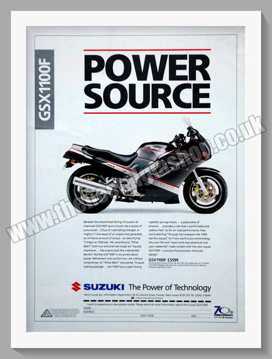 Suzuki GSX 1100F. Original advert 1990 (ref AD58799)